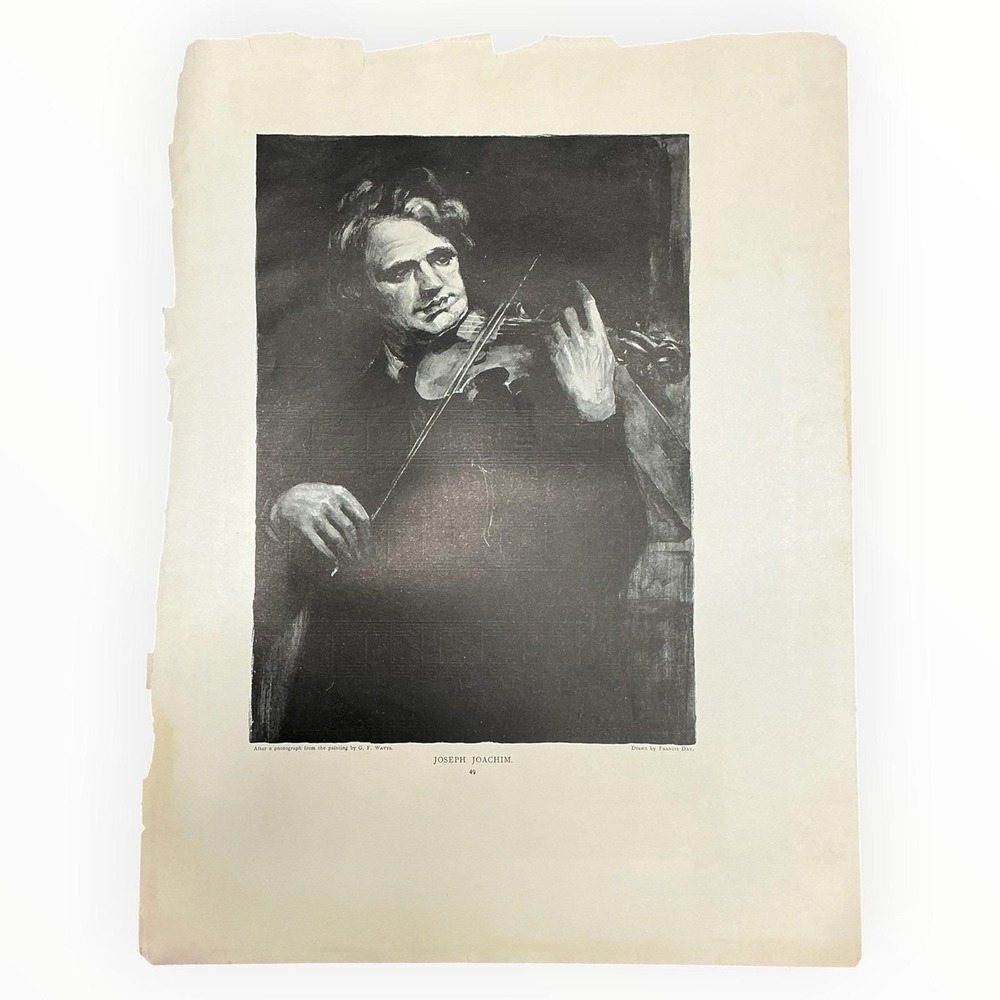 Joseph Joachim Violinist Antique Book Plate D Appleton Music Of The Modern World